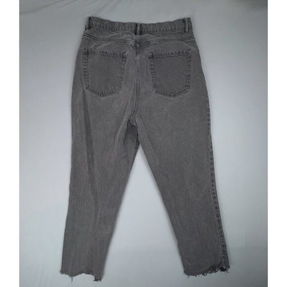 Pac Sun Jeans Womens 30 Black High Rise Straight Denim Cutoff Cropped Raw Hem - Picture 2 of 8